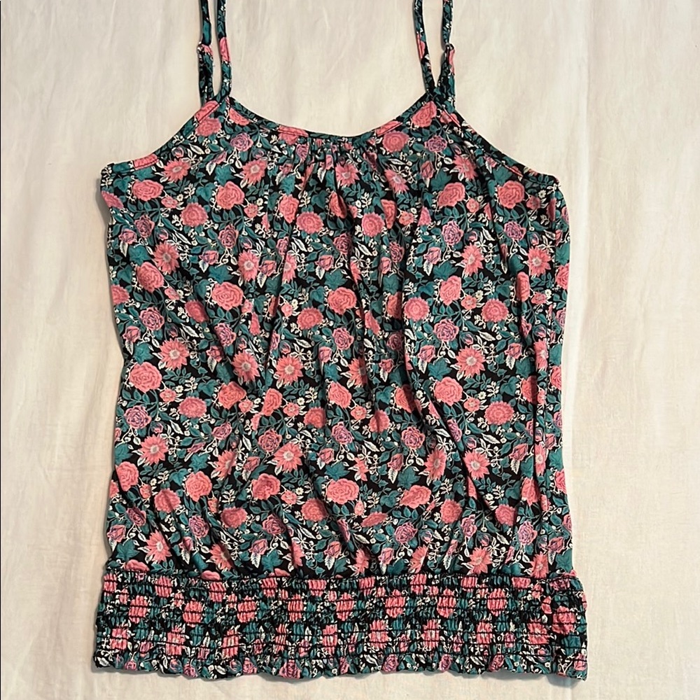 Forever 21 Black and Pink Smocked Top